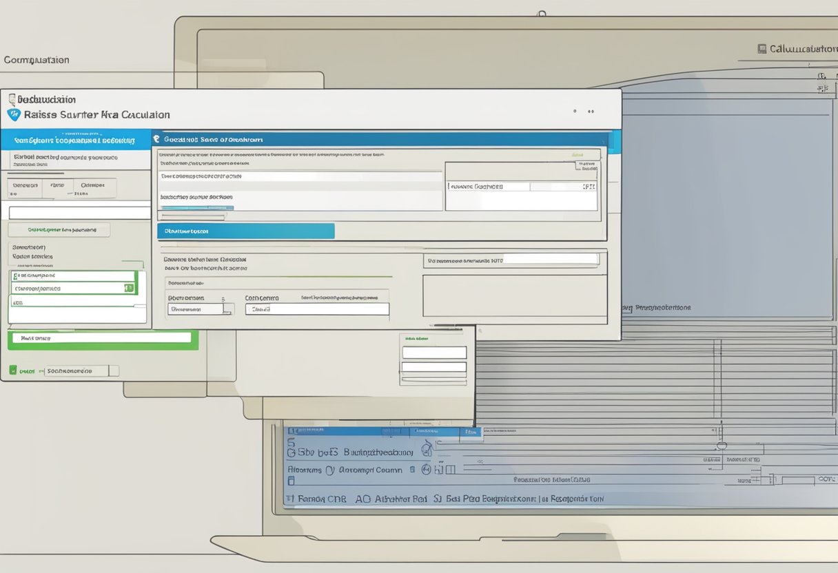 A computer screen displaying a website with fields for subsidy rates and calculation. Mouse cursor hovers over "dap subsidy registration online" button