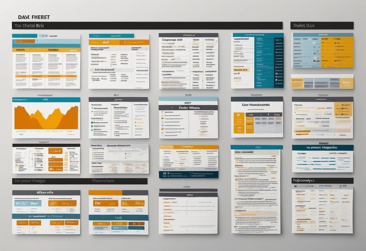 The cheat sheet is laid out with clear headings and examples, showcasing the power of Core DAX Functions in Power BI